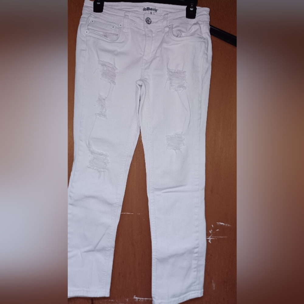 Junior's,  Dollhouse, white,  distressed jeans